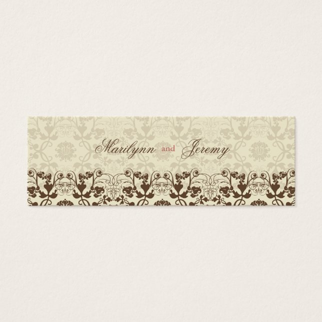 Damask Swirls Lace Coffee Obrigado Dotar (Frente)
