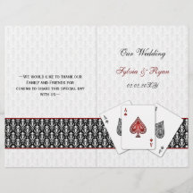 damask Vegas Red Dornated Wedding programa