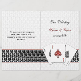 damask Vegas Red Dornated Wedding programa