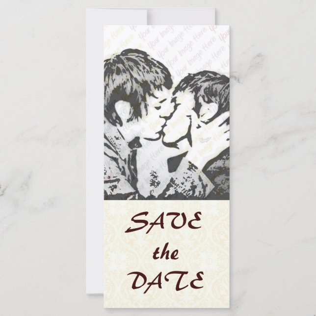 Damask White WEDDING - Salvar a data (Frente)