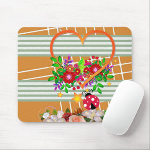Damybug Hearts Floral Mouse Pad! Mousepad
