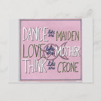 "Dança, Amor, Pense" Cartão Postal Pintado à Mão