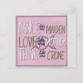 "Dança, Amor, Pense" Cartão Postal Pintado à Mão