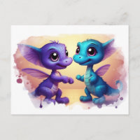 *~* Dança AP48 Convite Foto Dragão Dino Cartão Pos