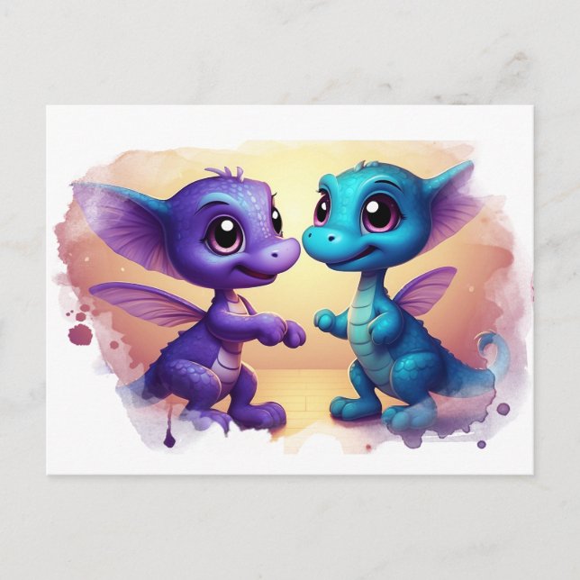 *~* Dança AP48 CONVITE FOTO Dragão Dino Cartão Pos (Frente)