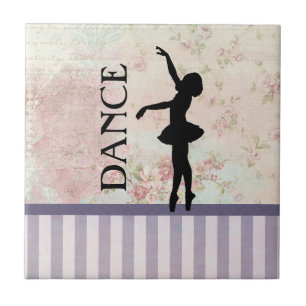 Dança - Ballerina Silhouette Vintage Fundo