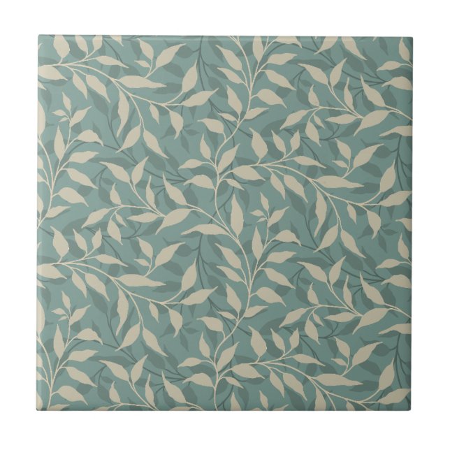 Dança Botânica Elegante Foliage Beige Teal (Frente)