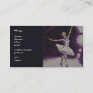 Dança da bailarina em cartões de visitas roxos