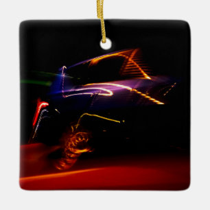 dança de carro roxo ornamento de cerâmica