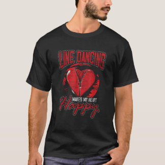 Dança De Linha Torna Meu Coração Feliz Camisa