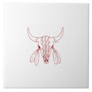 Dança do Fantasma Vermelho Búfalo azulejo grande b