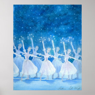 Dança do impressão da arte dos flocos de neve