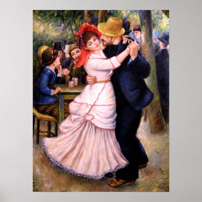 Dança em Bougal 1882,Renoir Reproduction Impressão (Frente)
