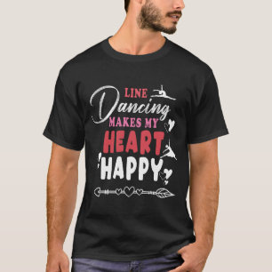 Dança em Linha Faz Meu Coração Feliz Camiseta Dive