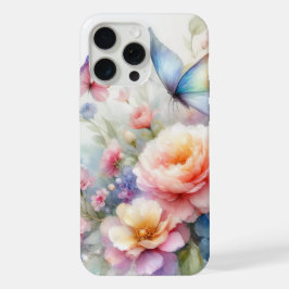 Dança Floral e de Borboletas em Aquarela