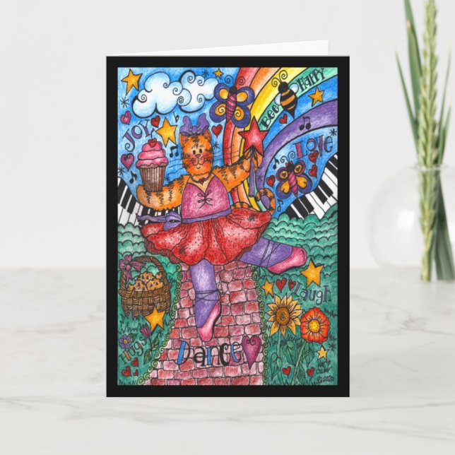 Dança para baixo no Cartão de Estrada Vermelho (Frente)