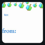 Dançando Dreidels Hanukkah Dando Etiquetas<br><div class="desc">Estas etiquetas são a maneira perfeita de dizer a todos qual é o presente de Chanucá que lhes pertence!</div>