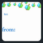 Dançando Dreidels Hanukkah Dando Etiquetas<br><div class="desc">Estas etiquetas são a maneira perfeita de dizer a todos qual é o presente de Chanucá que lhes pertence!</div>