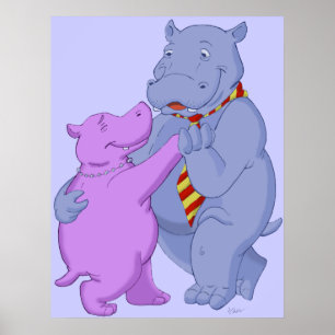 Dançando Hippo Tango Poster Impressão