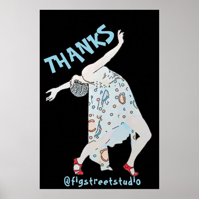 Dançar, editar texto, OBRIGADOS, Poster (Frente)