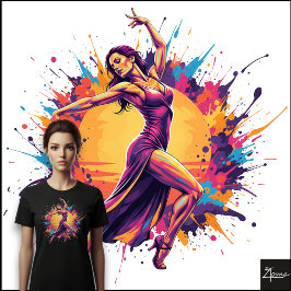 Dançarina Abstrata Vestido Neon Salpico Dinâmico