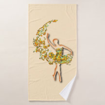 Dançarina de Balé Ballerina Bath Toalha - Cores Pe