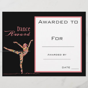 Dançarina de balé rosa prêmio dança