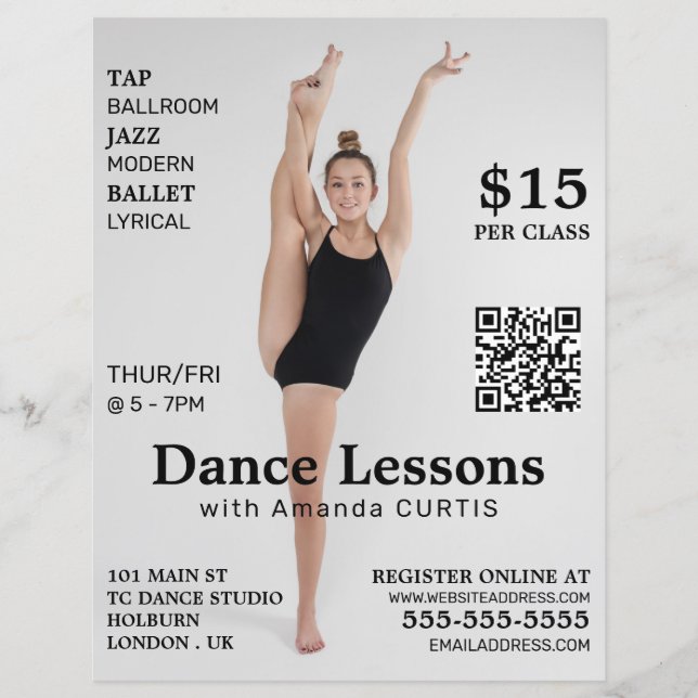 Dançarina de Dança, Folheto Publicitário para Liçõ (Frente)