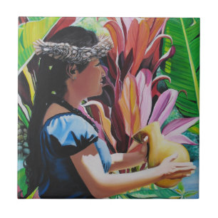Dançarina de Hula Havaiana com Ipu