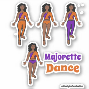Dançarina de Mudança Rápida Adesivos Roxo Laranja