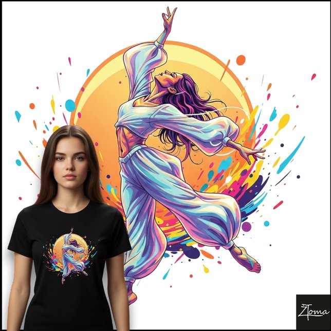 Dançarina Flutuante Abstrata com Roupas Neon Fluíd (Criador carregado)