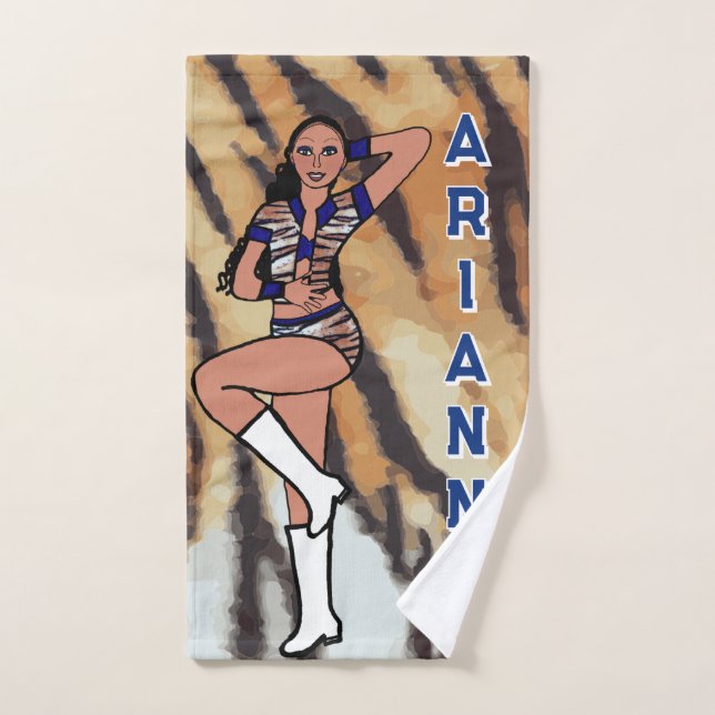 Dançarina/Majorette Toalha Azul Tigre #1 (Toalha de mão)