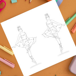 dançarina, relaxando a página de coloração