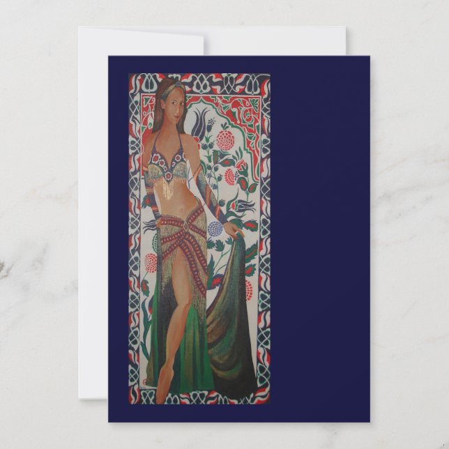 Dançarina Turca De Belly Com Backgrou De Arte Trad (Frente)