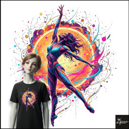 Dançarino Abstrato Linhas Neon Arte Dinâmica