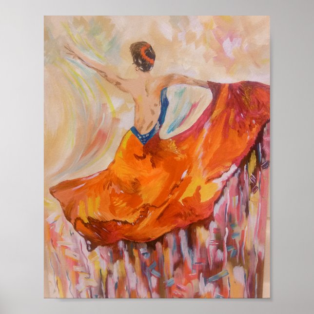 Dançarino de Flamenco em Red Impressão (Frente)