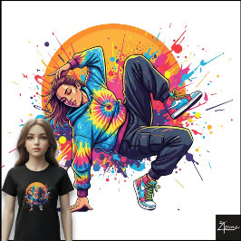 Dançarino Tie-Dye Breakdance Arte de Explosão de T