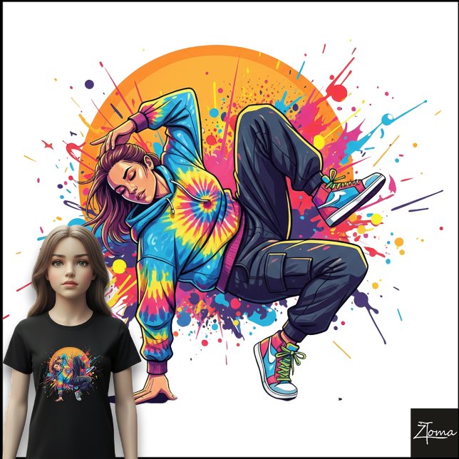 Dançarino Tie-Dye Breakdance Arte de Explosão de T (Criador carregado)