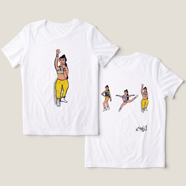 Dançarino Triplo Pose Azul Prata Dourada nº 2 (Design Frente e Verso)