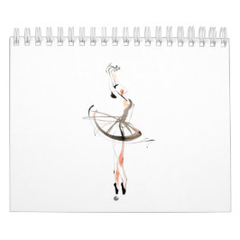 Dançarinos Ballerinas Desenham Calendário