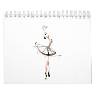 Dançarinos Ballerinas Desenham Calendário