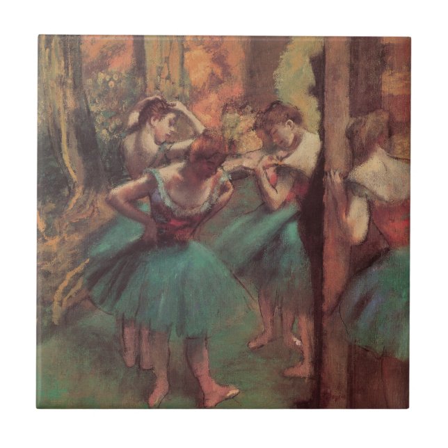 Dançarinos, rosa e verde por Edgar Degas (Frente)