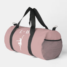 Dance Bag - Nome das Iniciais Rosa Duffle Bag