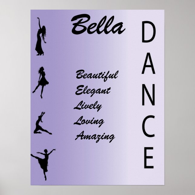 Dance Girls Name Art Wall Impressão (Frente)