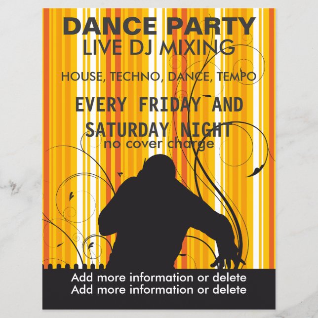 Dance Party Live DJ Music Flyer (Frente)