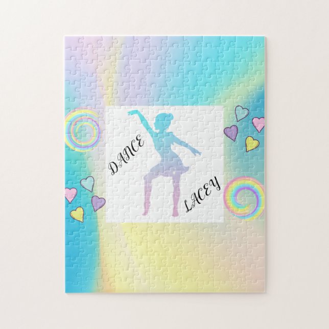 DANCE RAINBOW QUEBRA-CABEÇA COM NOME PERSONALIZADO (Vertical)
