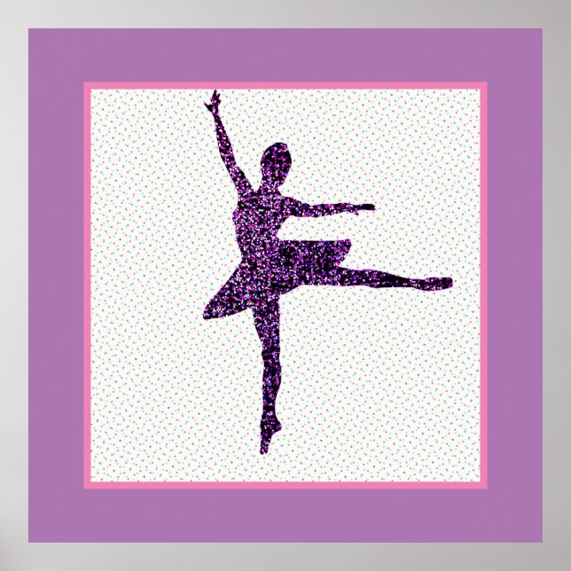 Dancer Faux Sparkle Dot Poster (Frente)