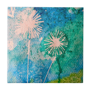 Dandelion abstrato azul e verde