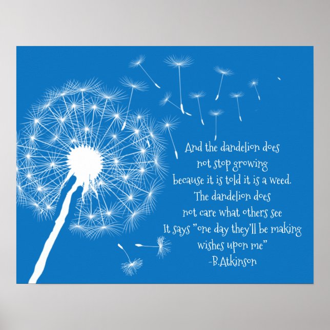Dandelion Deseja Design Poster (Frente)