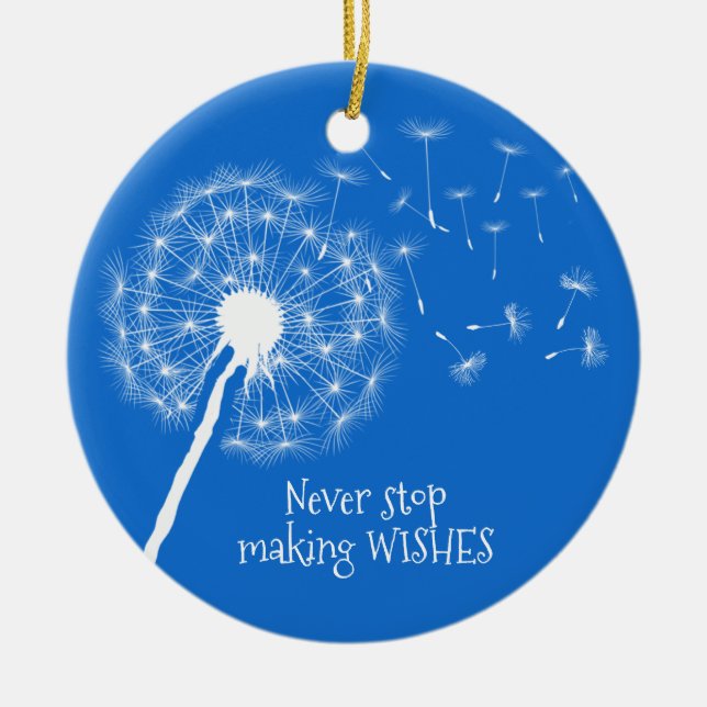 Dandelion Deseja Ornamento Cerâmico Design (Frente)